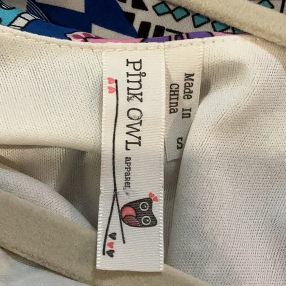 NWOT Pink Owl Apparel Paisley Multicolor Dress w/ Unique Shaped Bell Sleeves - Picture 14 of 15
